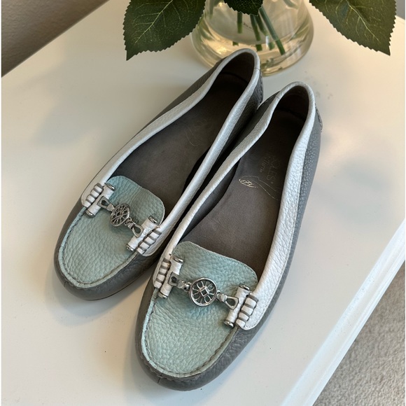 AEROSOLES loafers in  mint green, white & gray loafers size 7 - Picture 1 of 4